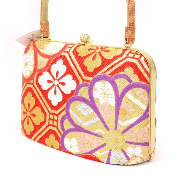 LLサイズ 振袖 厚底 草履バッグセット zb-013 西陣織 日本製 赤