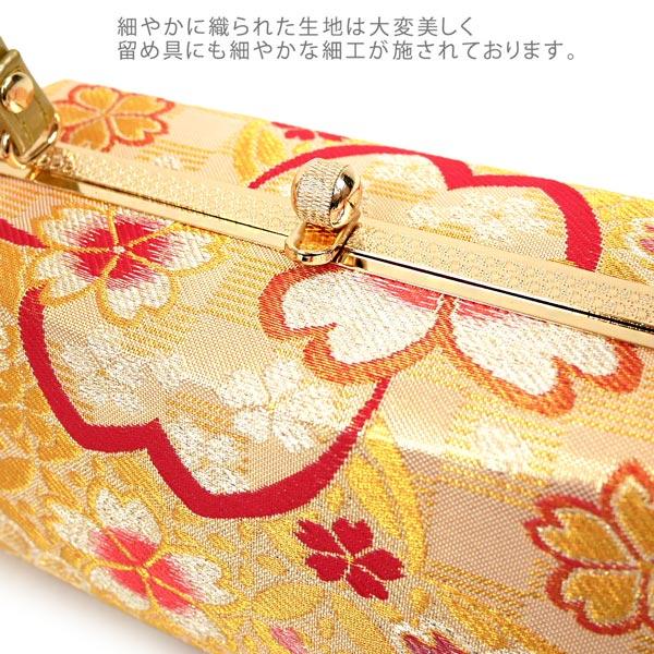 成人式・振袖・訪問着・着物 【草履バッグセット】 ゴールド/花柄 S