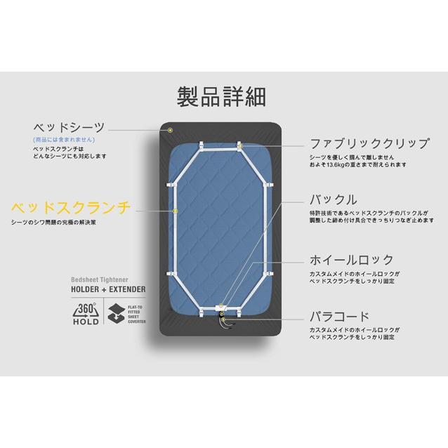 シーツずれ防止 ベットシーツホルダー ベッドスクランチ 4個セット ベッドカバーずれ防止 シーツクリップ ズレ防止 しわ防止 特許技術 滑り止め対策 bed scrunch_2