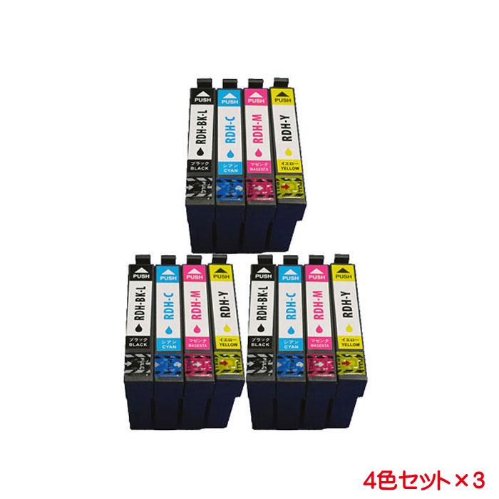 驚きの値段で 3セット RDH-4CL RDH-BK-L cartridge ink 12本セット 互換インク 対応 RDH-Y RDH-M RDH-C インクカートリッジ