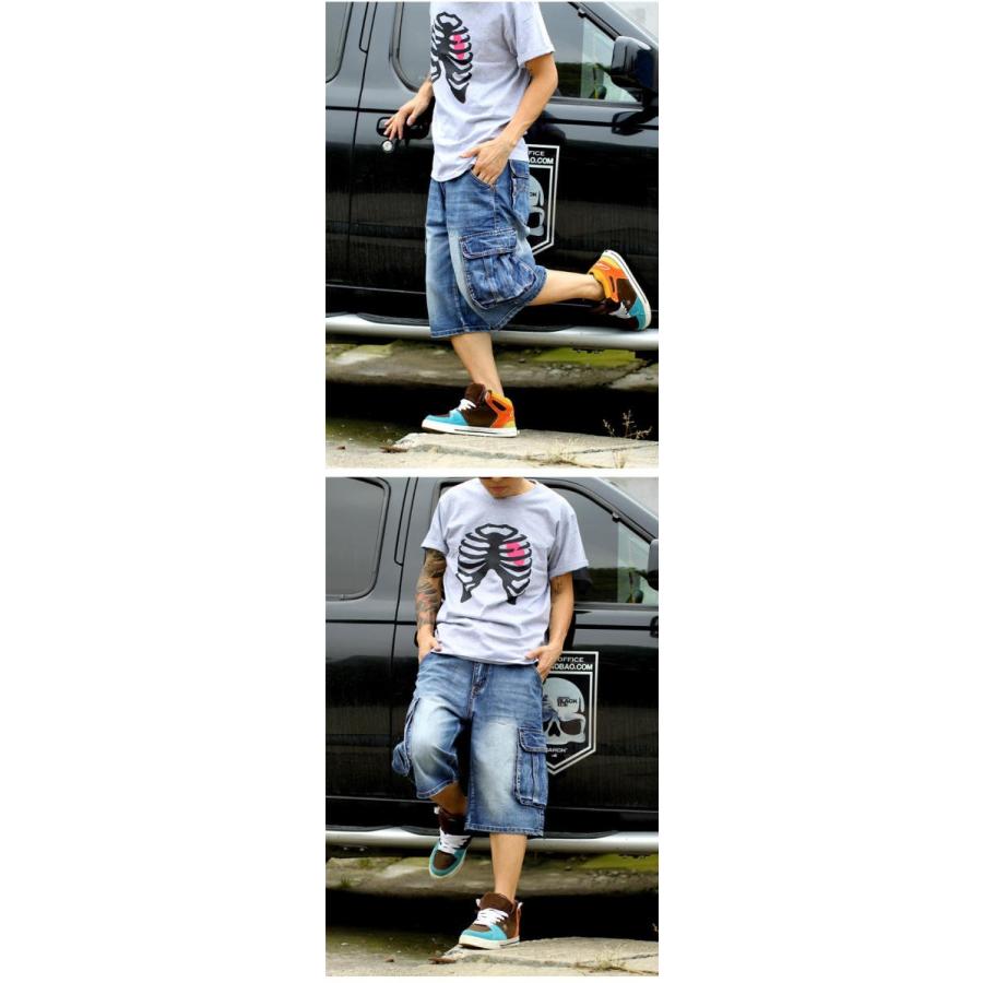 極太 デニム ハーフパンツ ジーンズ パンツ メンズ ルーズフィット B系 ヒップホップ 7分丈 ストリート ワイド Hiphop バギーパンツ 03aug19nxhnzdk04 協和屋 通販 Yahoo ショッピング