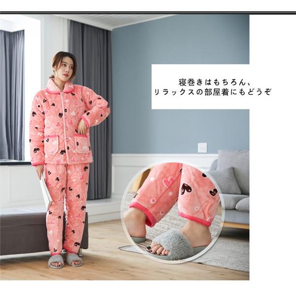 ルームウェア レディース パジャマ 上下セット 中綿入り 厚手 寝巻き 前開き もこもこ あったか 花柄 人気 冬 ゆったり 暖かい 部屋着 おしゃれ 03nov19vsy07 協和屋 通販 Yahoo ショッピング