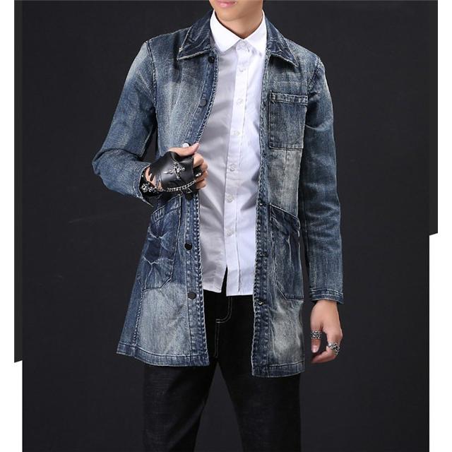 Gジャン メンズ デニムジャケット ジージャン ジャケット 大きいサイズ コート ロング ブルゾン 加工デニム デニム トレンチコート アウター 03oct19nnzwt65 協和屋 通販 Yahoo ショッピング