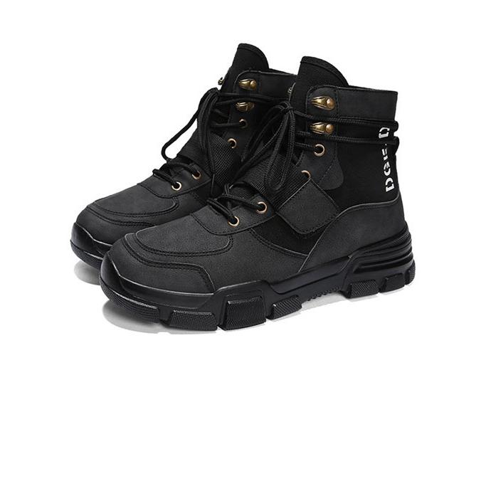 値下げ ショートブーツ ワークブーツ メンズ マウンテンブーツ 厚底 モックトゥブーツ 雑誌で紹介された レースアップ エンジニア ミリタリー マジックテープ 安い