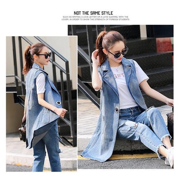 デニムベスト ジレ レディース ベスト デニム ノースリーブ ロングベスト クラッシュ アウター トップス ブルゾン デニムジャケット Ol通勤 Gジャン 15aug19vnzmj02 協和屋 通販 Yahoo ショッピング