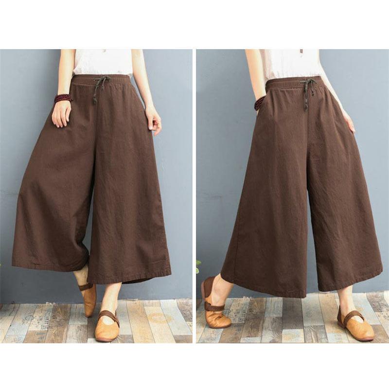 明日まで値下げ ワイドパンツ レディース 8分丈 ガウチョパンツ