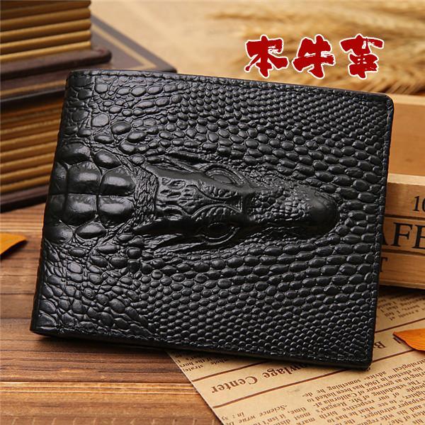 財布 メンズ 二つ折り 大容量 鰐柄 ワニ 本革 牛革 コンパクト 高級感 ビジネス レザー さいふ 薄型 薄い カード入れ 紳士 彼氏 プレゼント ファッション