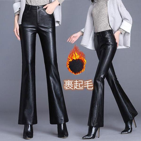 レザーパンツ レディース ワイドパンツ ガウチョパンツ ロングシーズン フレア ゆったり Pu お出掛け デート 裏起毛 秋冬 美脚 Ol通勤 革パン 本日の目玉