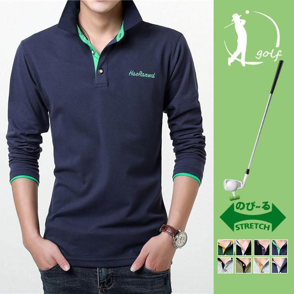 ポロシャツ メンズ 長袖tシャツ 秋冬 無地 シンプル 吸汗速乾 トップス 秋冬 おしゃれ スポーツ 紳士
