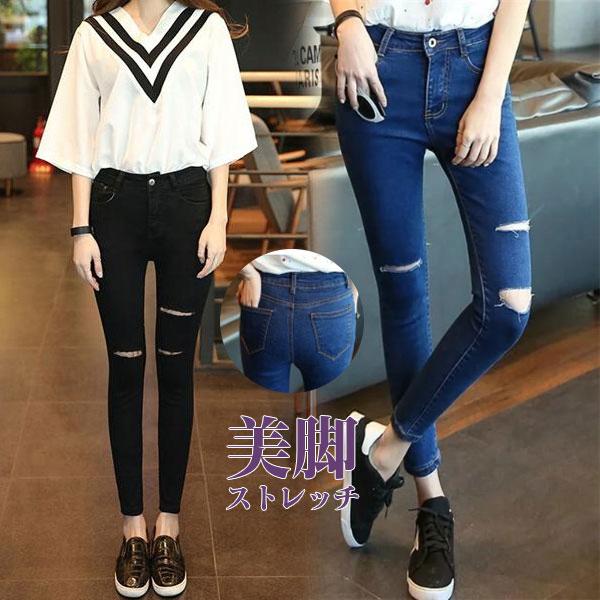 デニム スキニーパンツ レディース レギンスパンツ ダメージジーンズ ボトムス 美脚 無地 オールシーズン 極伸び 秋服 あったか パギンス 快適 62sep21vjsknz10 協和屋 通販 Yahoo ショッピング