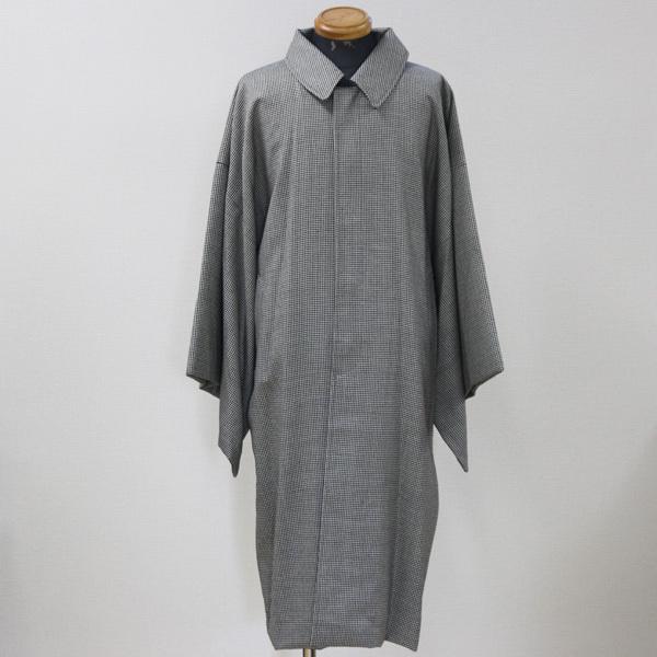 日本製 和装コート 男性用 角袖 着物コート メンズ Mサイズ 千鳥 千鳥格子 防寒 冬 送料無料 感謝価格