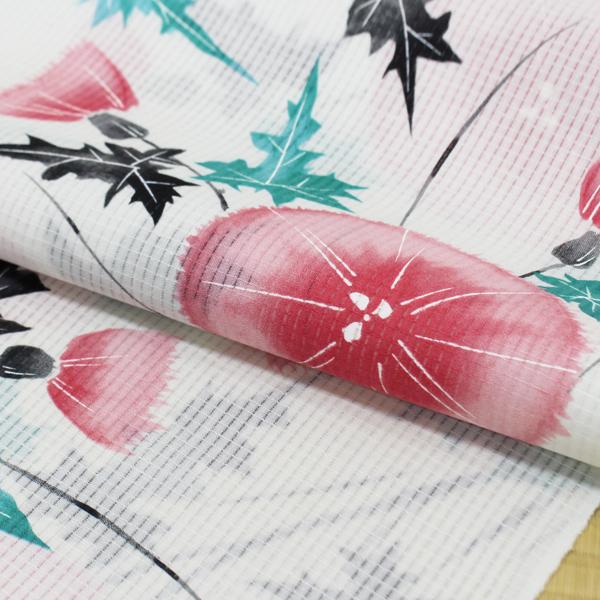 そしてゆめ 浴衣 反物 女性 ゆかた ブランド 変わり織 花柄