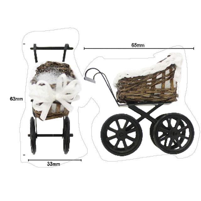 ミニチュアドールハウスミニチュアパーツ（アンティークベビーカー）Q