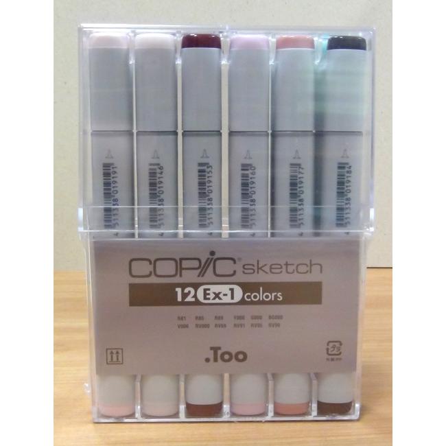 コピック　スケッチ　12色　EX-1　未使用未開封 コピック（COPIC） 美術 スケッチ TOO Ex-1 12色セット : 教材自立