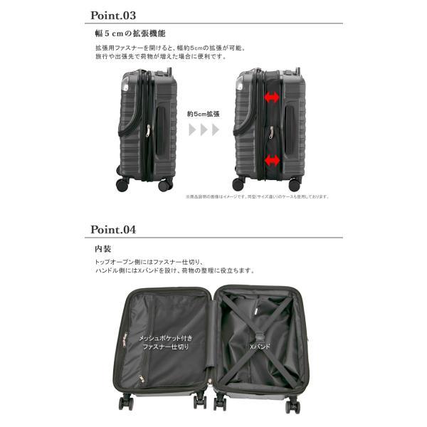 協和 スーツケース 機内持ち込み Sサイズ フロントオープン ストッパー