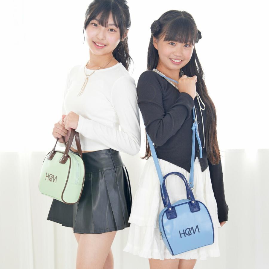 受注製作【ドラム形ショルダーバッグ】小さめボストン／11号帆布／ネイビー HeM（ヘム） ボストンバッグ レディース 縦型 ポッピー ショルダー