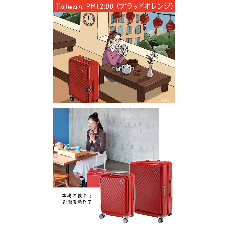 福袋 スーツケース キャリーケース フロントオープン Lサイズ 横開き 大型 拡張 軽量 軽い 静音 レディース 可愛い 旅行 1年保証 キャリーバッグ アクタス 5W1H_12