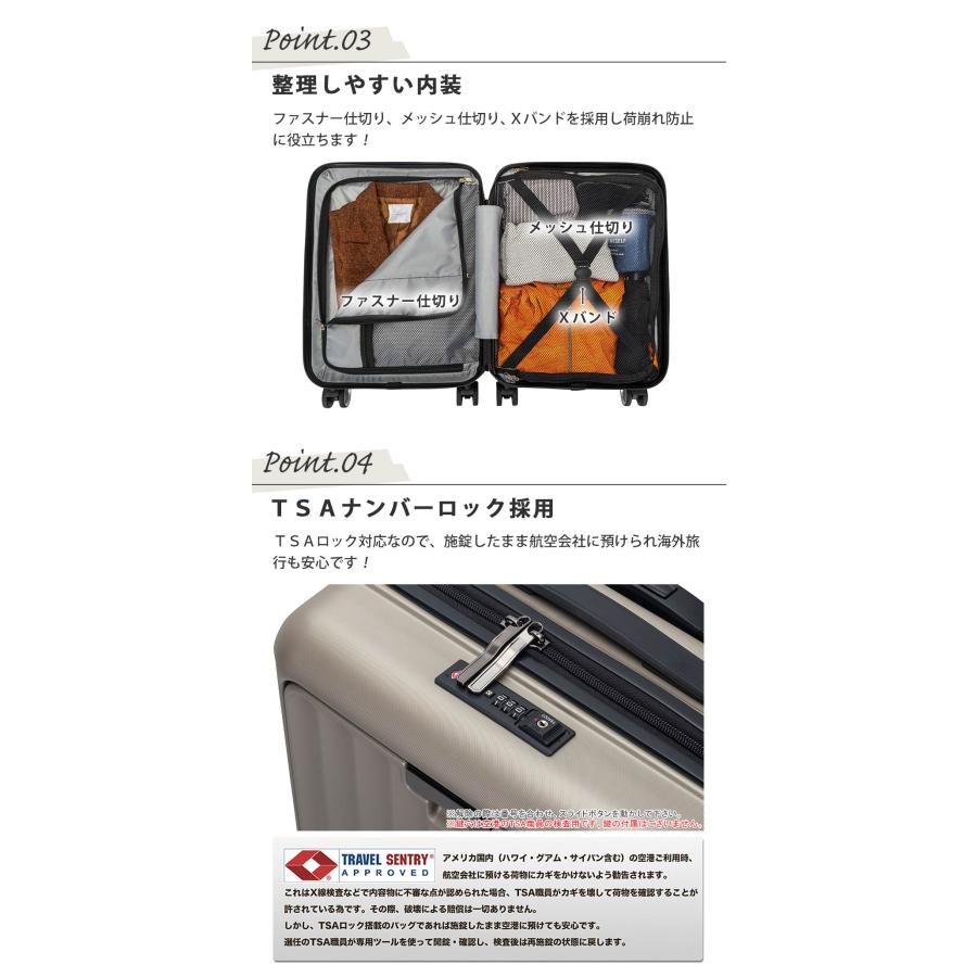 TRAVELIST スーツケース 機内持ち込み Sサイズ ワンタッチオープン TSA