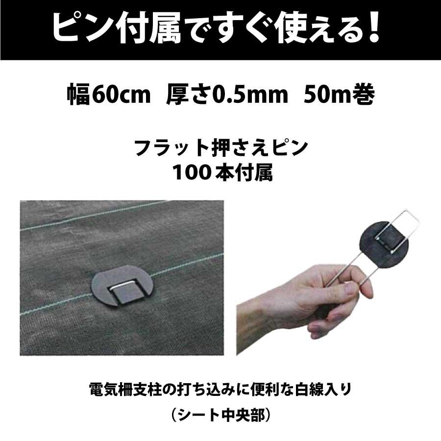 電気柵用防草シート ビビットシート 押さえピン100本付 : 協和