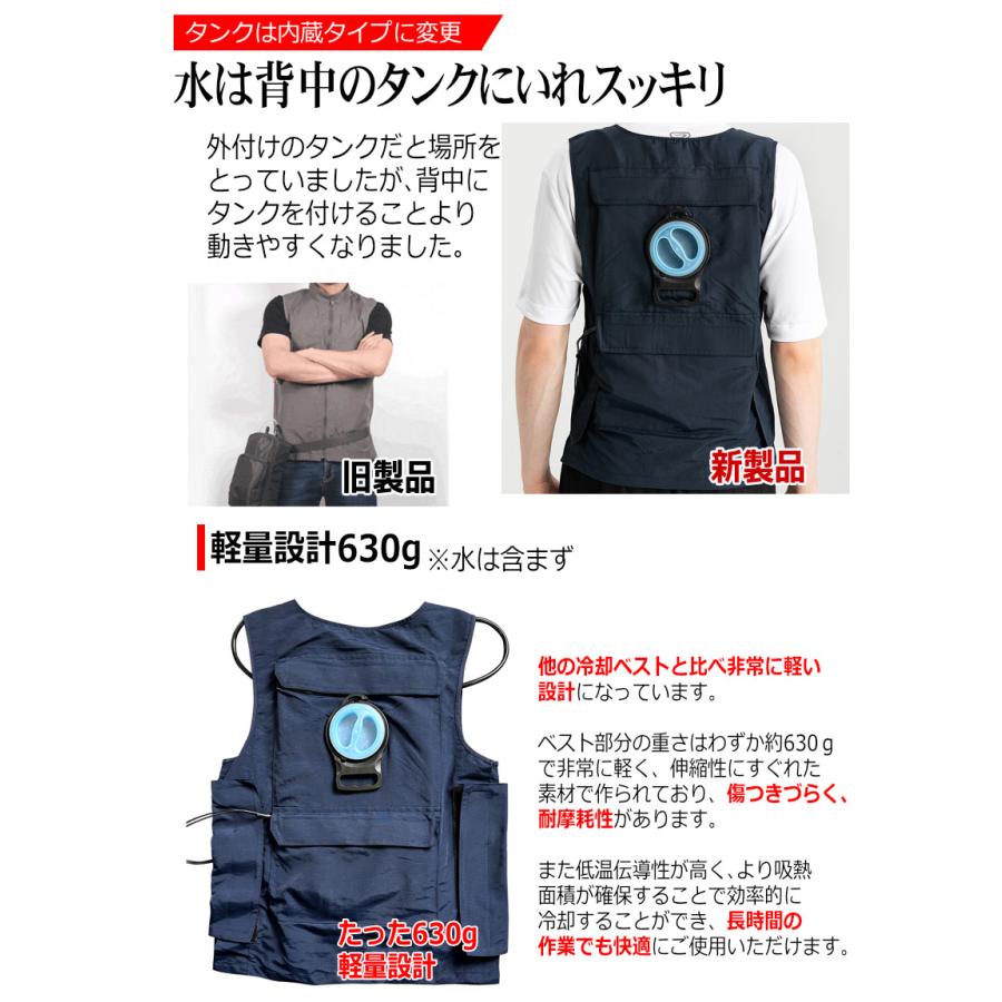 水冷 クールベスト クールスーツ 冷却水  循環 冷却ベスト 水冷ベスト 空調 服 アウトドア バイク 自転車 現場 釣り クーラーベスト ひんやりベスト｜kyplaza634s｜08