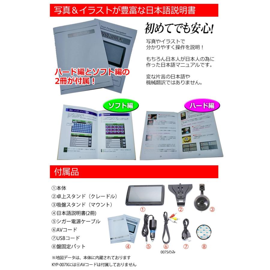 ポータブルナビ 3年間 地図更新無料 2024年 地図データ 長く使える ポータブル カーナビ 7インチ オービス 動画 音楽 写真 AVI MP3 工具不要 ルート 検索｜kyplaza634s｜13