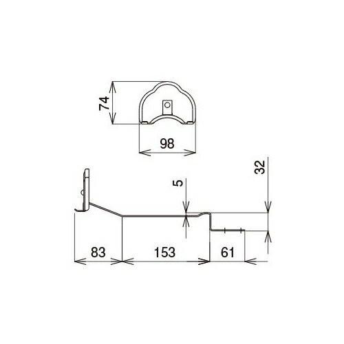 スワロー工業 S160 304ステン 生地 S瓦用雪止(焼瓦用) (50入) 0128000