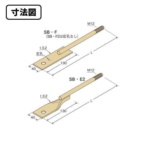 ショップガイド タナカ Z羽子板ボルト SB・F 310(釘同梱) (50本入) AB4312A0