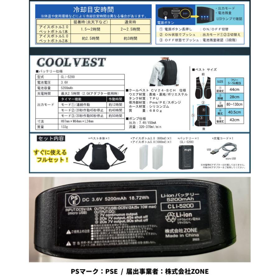 マイト工業 冷水循環式 冷却ベスト クールベスト CV24-SCH