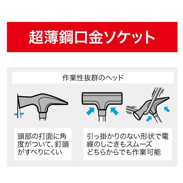 チャンネルソケットハンマー W3/8 ソケット部75mm 玄能タイプ DCH-300K デンサン DENSAN｜kys｜02