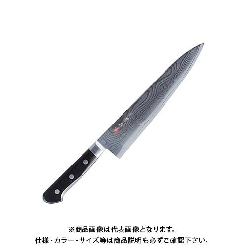 (受注生産)関兼常 33層ダマスカス鋼 口金付黒合板柄 牛刀 KC-102