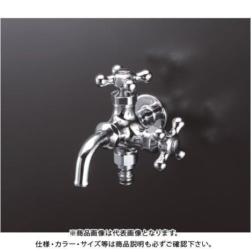 KVK ホース接続ニップル二口横水栓 K124CSPJ