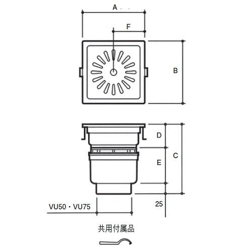 アウス トラッピー角型浅型トラップ付 SP-150_1