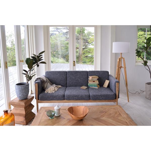 送料別途 直送品 ウェーデ ソファ 長椅子 3人掛 グレー W172×D76×H75