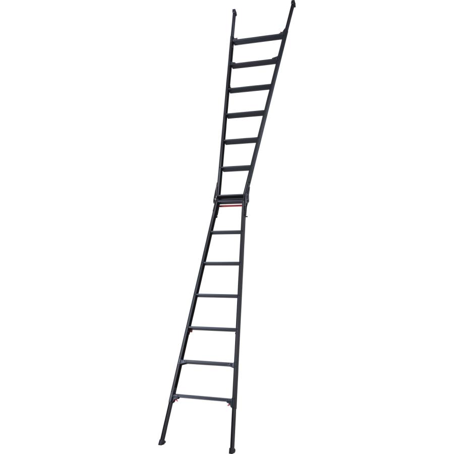 長谷川工業 送料別途 直送品 ハセガワ 上部操作式伸縮脚兼用脚立(Black