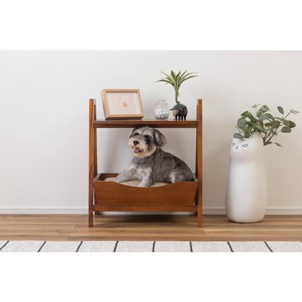 直送品 東谷 ペット サイドテーブル 幅54cm 奥行40cm 高さ60cm ブラウン PET-67