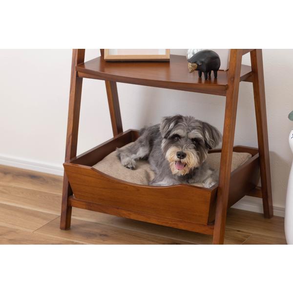 直送品 東谷 ペット サイドテーブル 幅54cm 奥行40cm 高さ60cm ブラウン PET-67