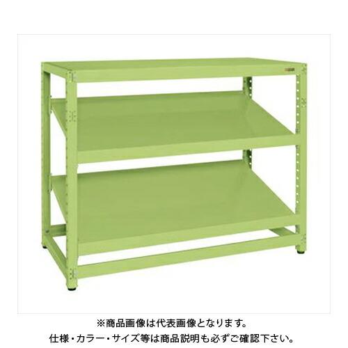 (送料別途)(直送品)サカエ SAKAE RKラック傾斜棚タイプ(単体/3段) W1500×D600×H1200 グリーン RKN-5623S