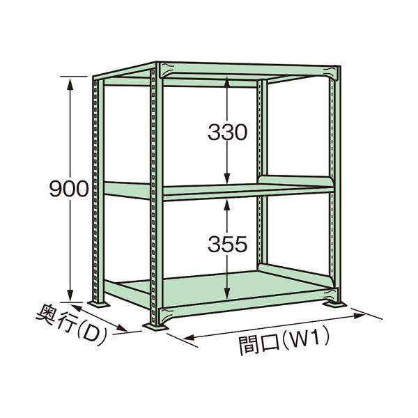 送料別途 直送品 中量棚CW型 アイボリー (間口)1855 (奥行)630 (高さ)900mm サカエ CW-7743の画像