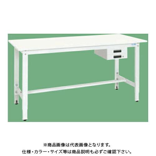 (送料別途)(直送品)サカエ SAKAE 軽量高さ調整作業台(抗ウイルス天板) 引出2段 W1500×D750×H800〜1000 ホワイト TKK8-157BVPW