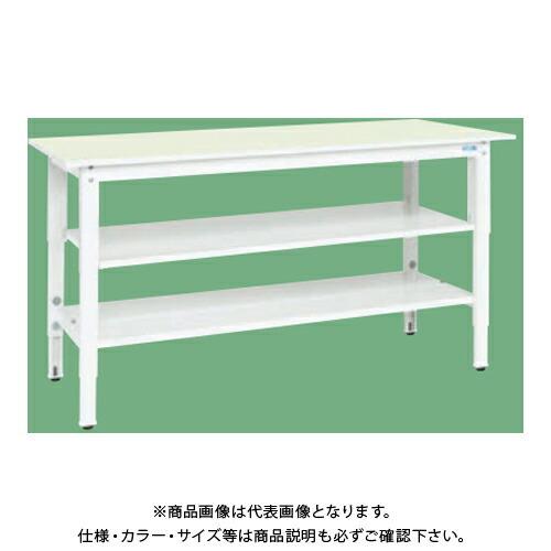 (送料別途)(直送品)サカエ SAKAE 軽量高さ調整作業台(抗ウイルス天板/中棚中板付) W1800×D900×H800〜1000 (ホワイト×グリーン) TKK8-189VPGT2