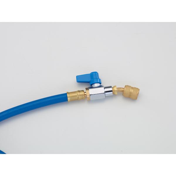 TASCO バルブ付きチャージホース1/4 92cm青2本　黄2本 バルブ付チャージホースセット (92cm 1/4”フレア 赤・青・黄) タスコ