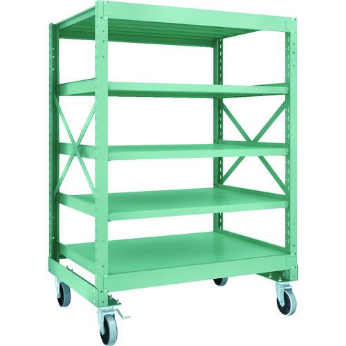 (送料別途)(直送品)TRUSCO R3型ボルト式中量棚W1200XD900XH1700 5段 Φ150 ウレタンキャスター付 R3-5495-U150