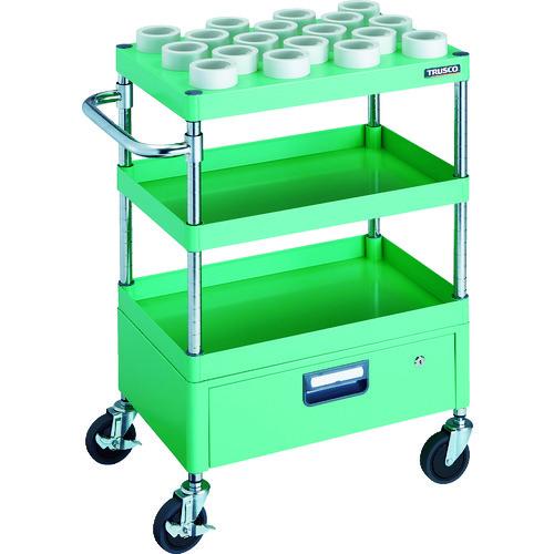 (送料別途)(直送品)TRUSCO ツールワゴン フェニックスワゴン 600X400 1段引出付 HSK63A ヤンググリーン PEW-TL962EV-YG