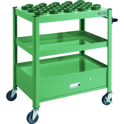 (送料別途)(直送品)TRUSCO TCW型ツーリングワゴン HSK40A専用 30個 引出し付 GN色 TCW-TF02DA-GN