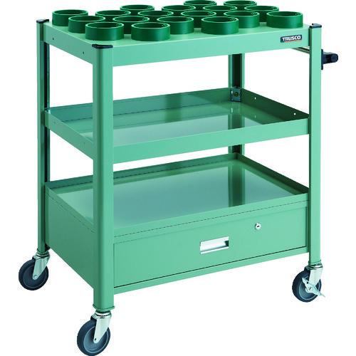 (送料別途)(直送品)TRUSCO TCW型ツーリングワゴン HSK100A BT50 NT50 18個 引出し付 GN色 TCW-TD02DA-GN