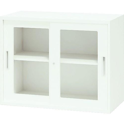 (送料別途)(直送品)ナイキ ガラス引違い書庫(枠付) 900×400×700 CWS-0907HG-WW