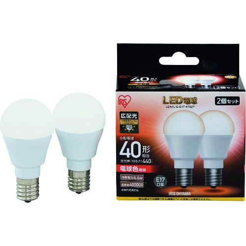 IRIS LED電球2個セット E17広配光タイプ 40形相当 電球色 LDA4L-G-E17-4T52P｜kys