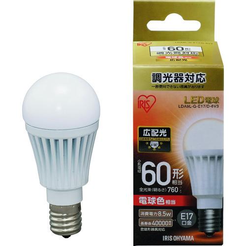 IRIS LED電球 E17広配光タイプ 調光器対応 60形相当 電球色 LDA9L-G-E17/D-6V3｜kys