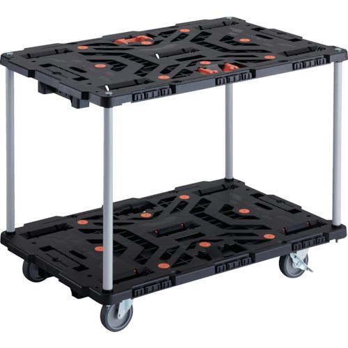 TRUSCO 連結式樹脂製2段台車 ビートル 900X600 自在5輪 内2輪ストッパー付 とめたろう付 ハンドルなし BT920J5S2-E100T