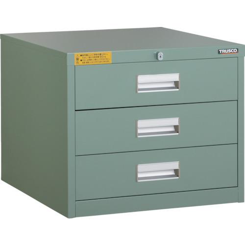 TRUSCO中山 - (貨物輸送別途)(直送品)TRUSCO LVE型押し込み 500X550XH420 引き出し3段 LVE-426 家具、インテリア-オフィス収納-オフィス家具